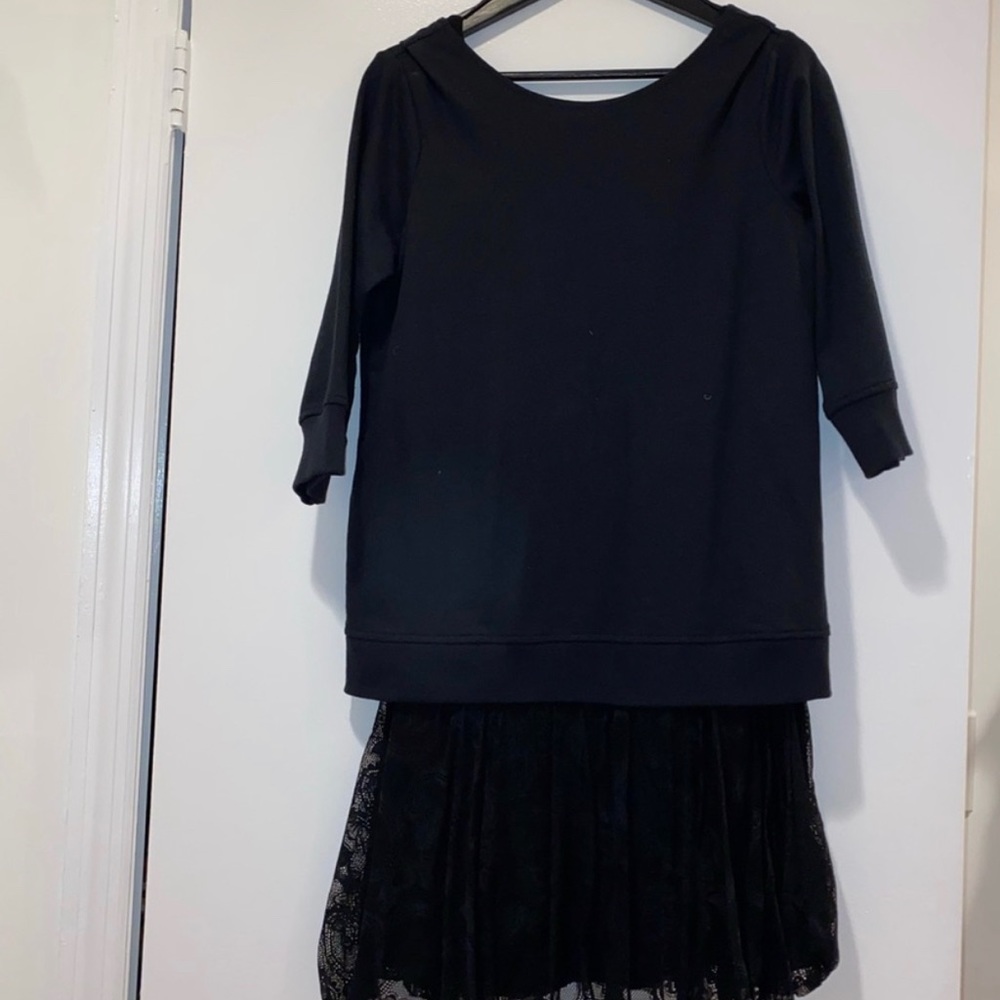 Navy blue dress with sweater